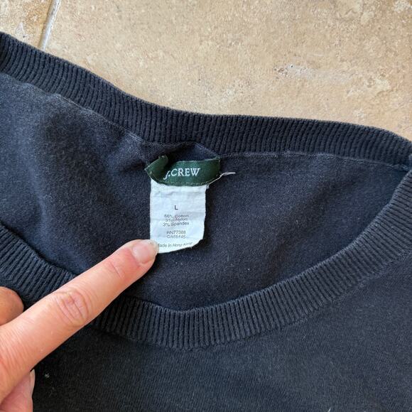 J.Crew Black Crewneck Sweater Women’s Sz. Large | Soft Knit | Minimalist Classic - Picture 3 of 6